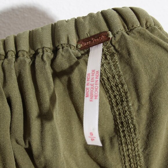 Free People Picture Perfect Parachute Skirt Avocado Tree Green Cotton Size Small - Picture 13 of 14